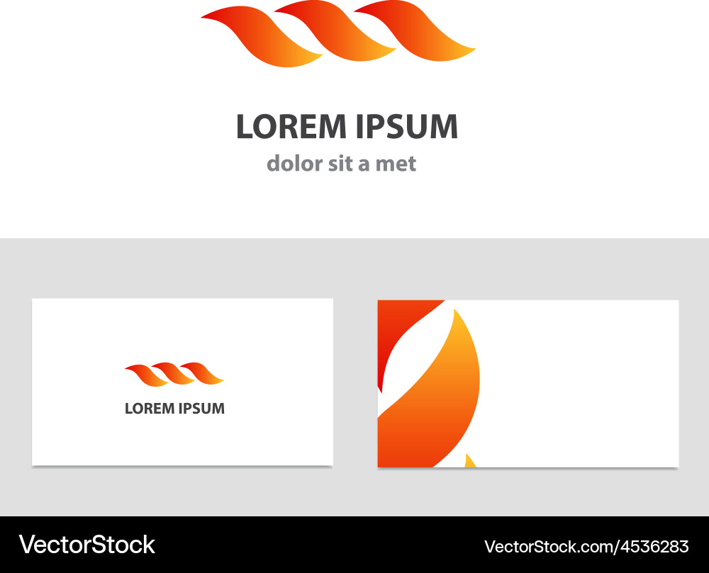 Abstract icon design template with business card Vector Image