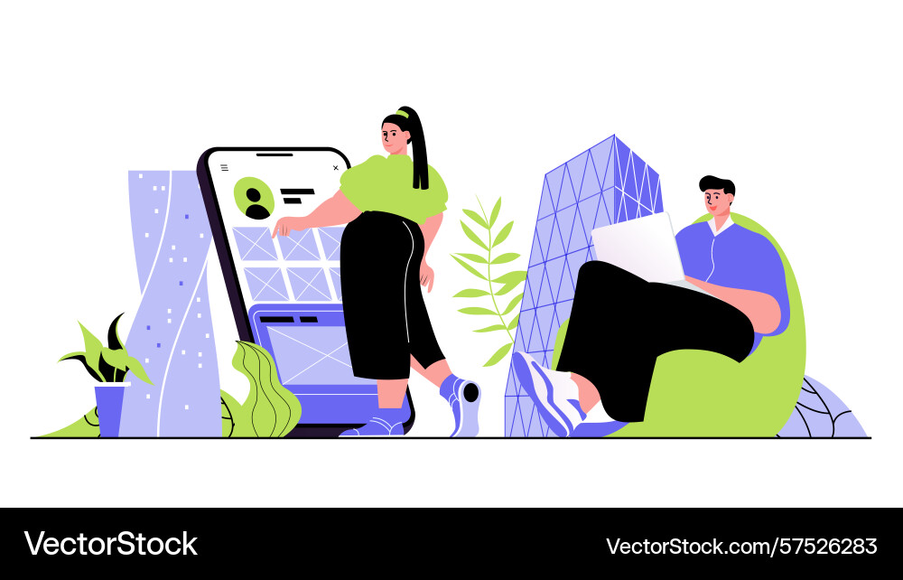 App development concept for modern web design App development concept for modern web design vector image