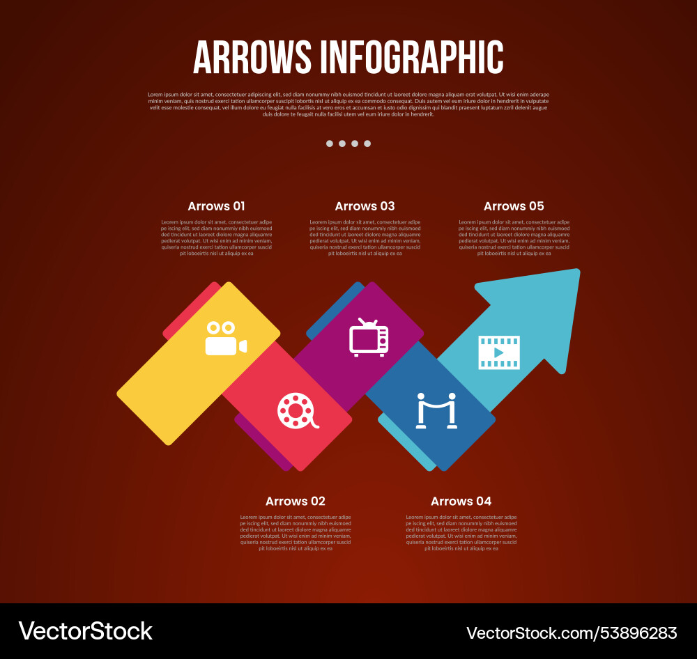 Arrows template infographic with zigzag shape up Arrows template infographic with zigzag shape up vector image