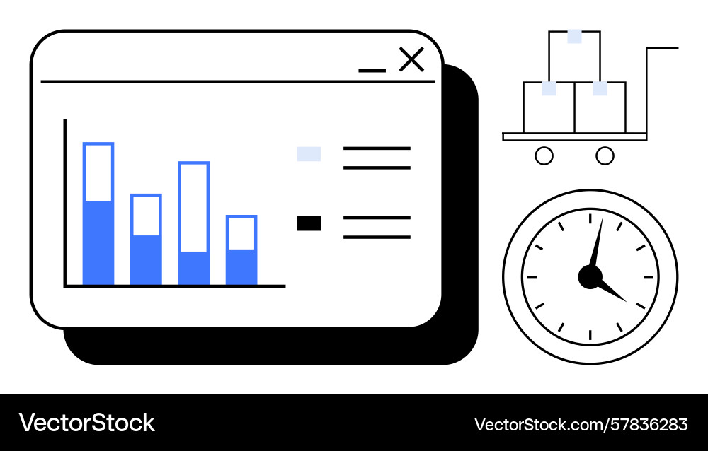 Data analytics dashboard with bar graph supply Data analytics dashboard with bar graph supply vector image