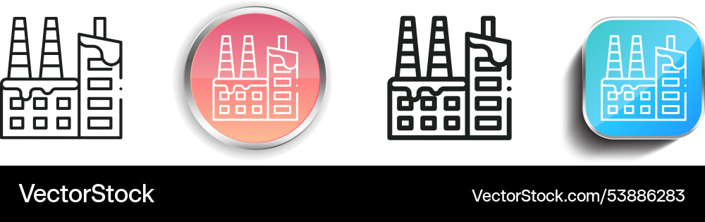 Factory icon thin linear regular and button style Vector Image