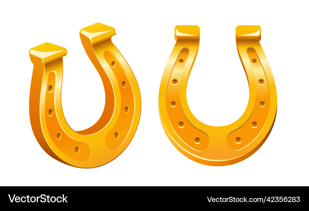 Golden horseshoe isolated on white background Golden horseshoe isolated on white background vector image