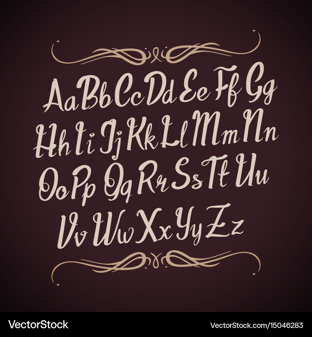 Hand drawn alphabet letters handwritten Vector Image