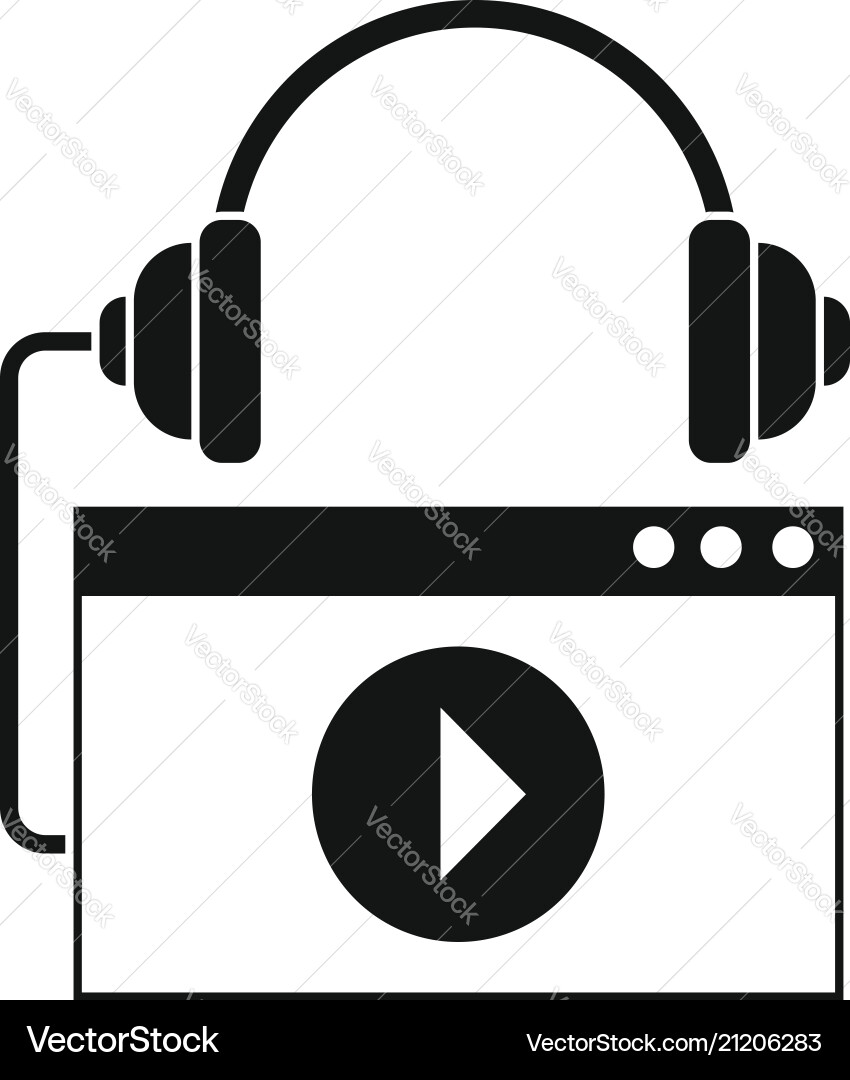 Play audio file icon simple style Play audio file icon simple style vector image