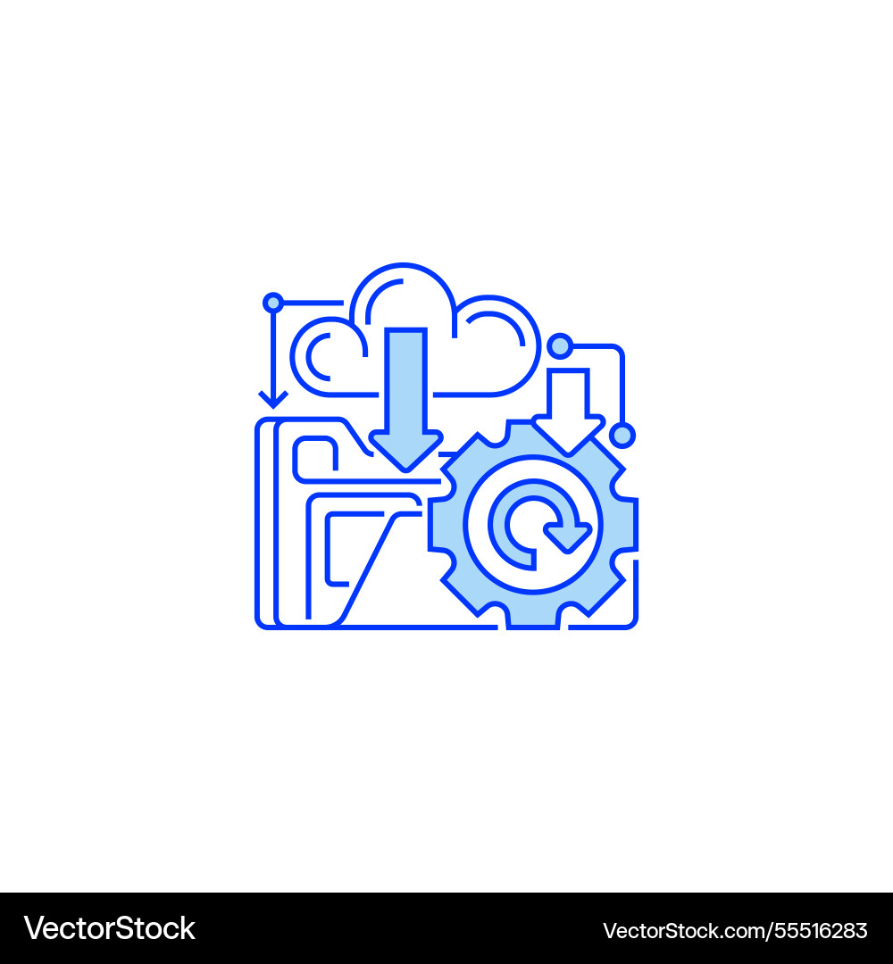 Restore data line icon linear style sign Restore data line icon linear style sign vector image