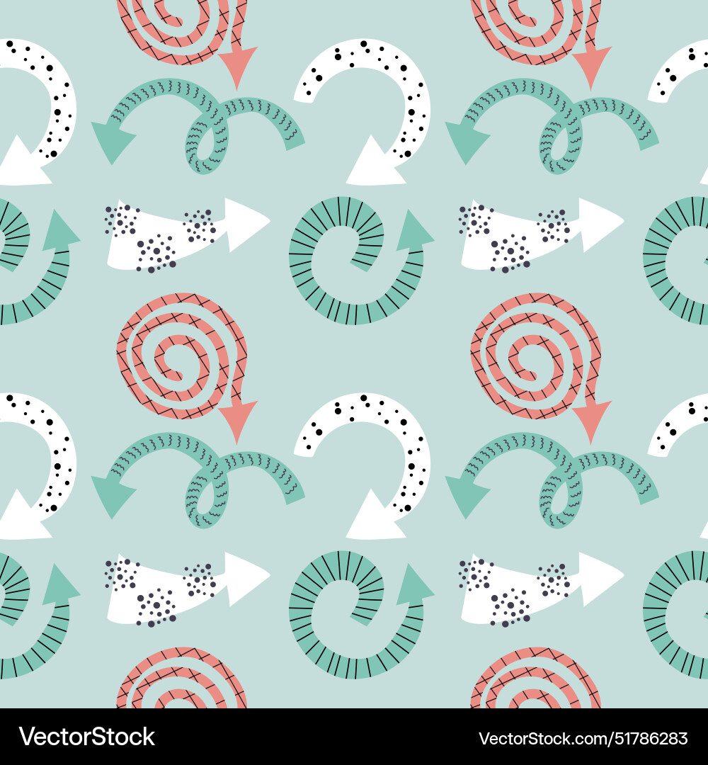 Seamless pattern with handdrawn arrows Vector Image