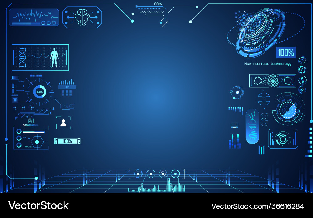 Abstract technology ui futuristic concept hud Abstract technology ui futuristic concept hud Vector Image