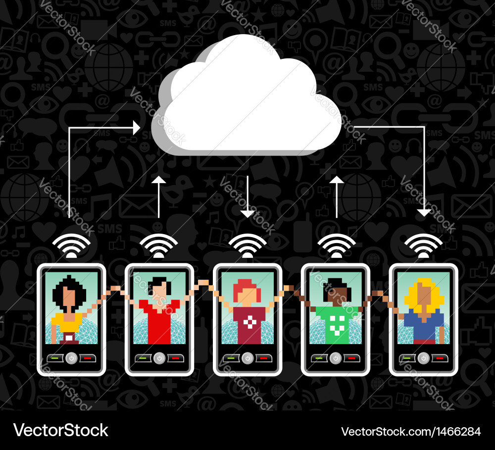Cloud Computing Network Background Vector Image