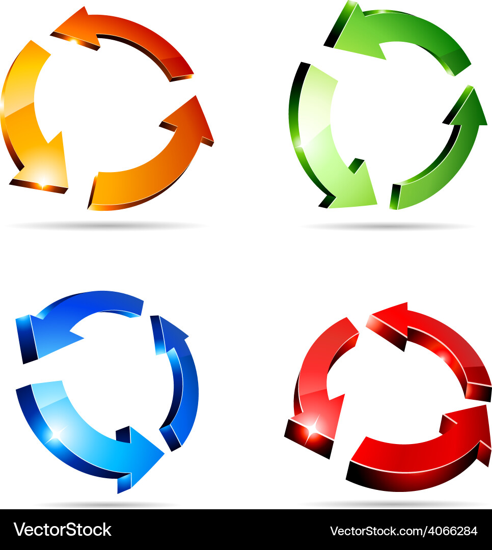 Dynamic 3D Arrow Set vector image