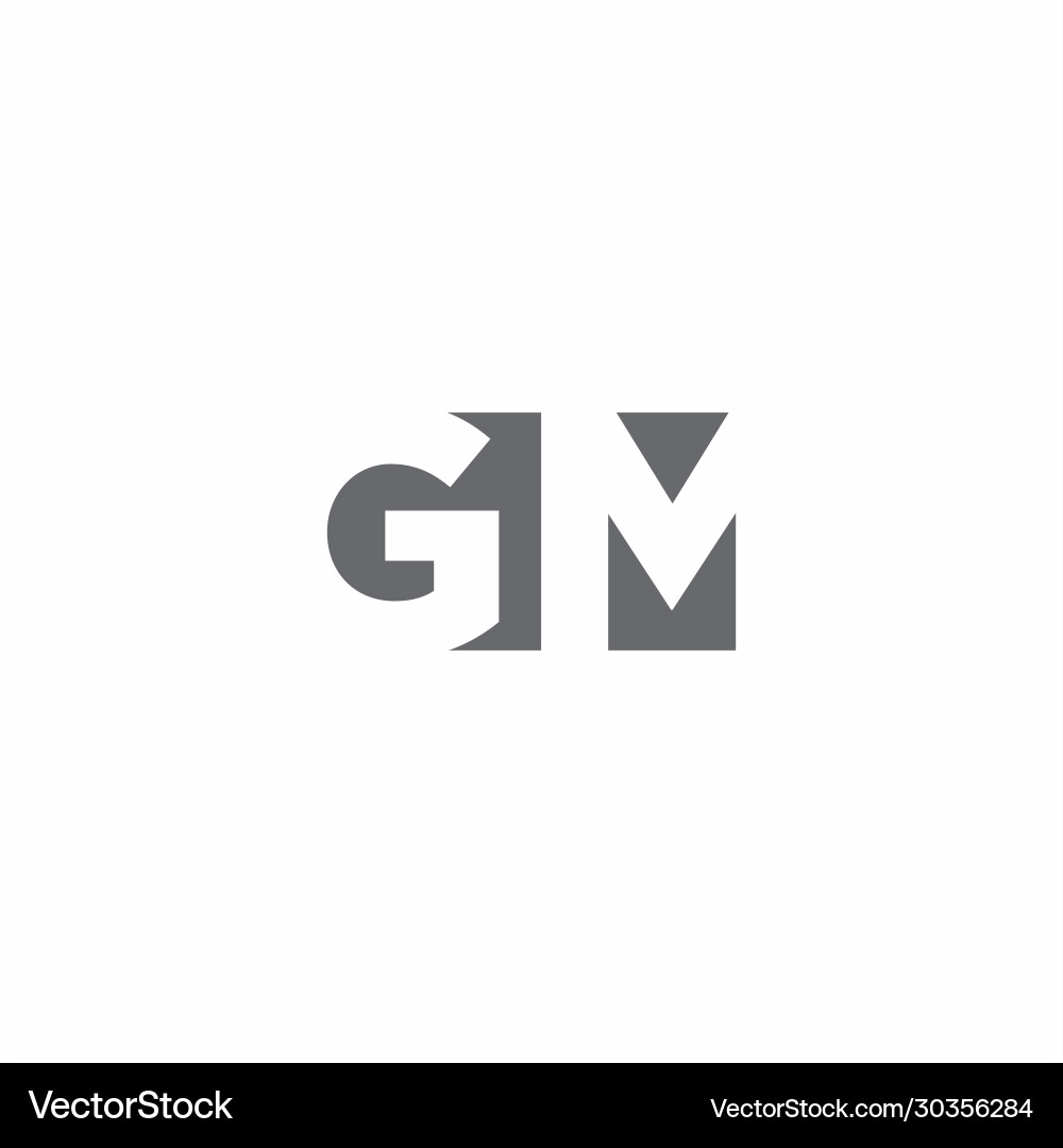 Gm logo monogram with negative space style design Gm logo monogram with negative space style design Vector Image