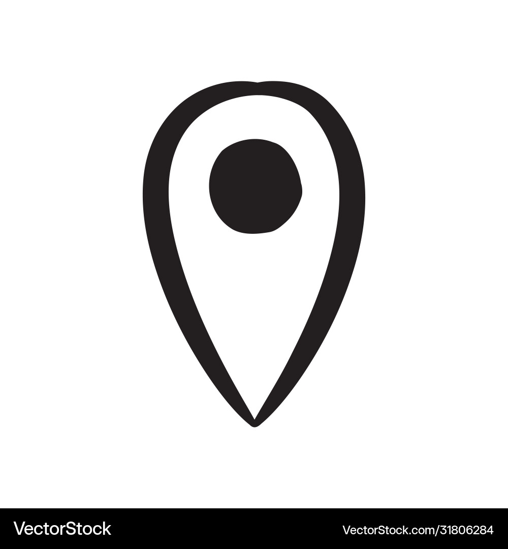 Hand drawn coordinates location point gps map Vector Image