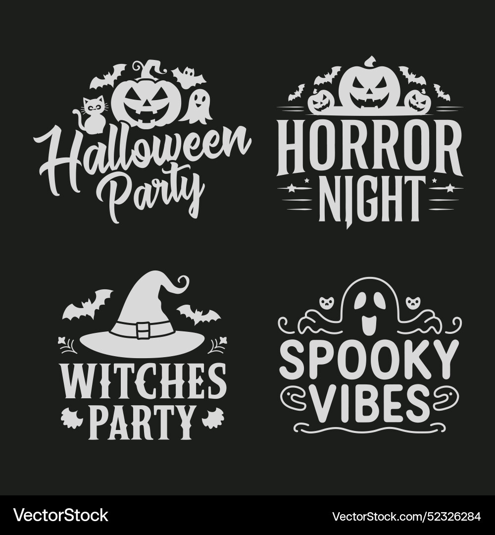 Happy halloween labelsset poster banner flyer Happy halloween labelsset poster banner flyer vector image