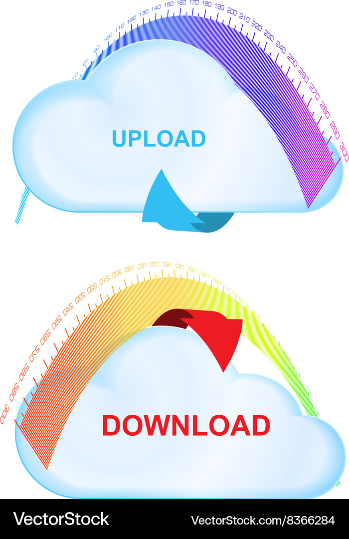 Icons cloud with an arrow and scale load Vector Image