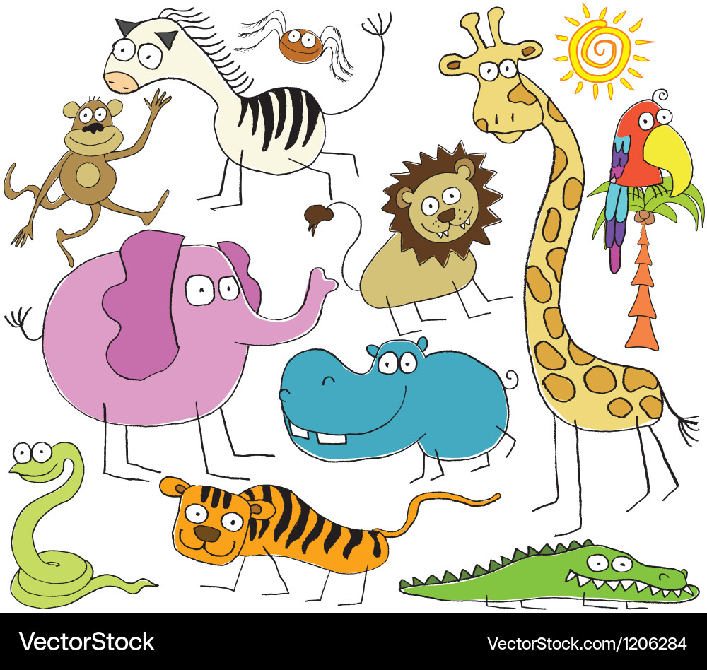 Jungle animals Royalty Free Vector Image - VectorStock