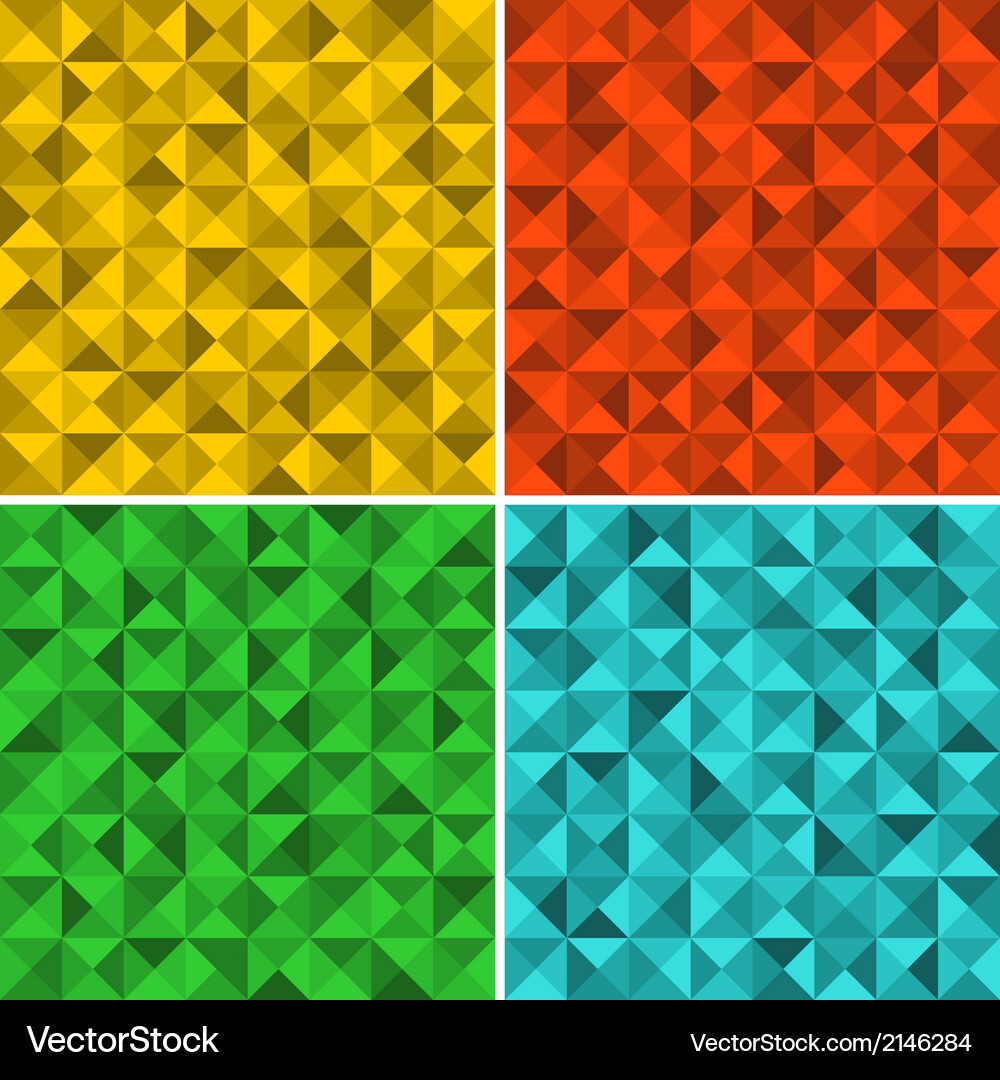 Set of seamless patterns with triangles Vector Image