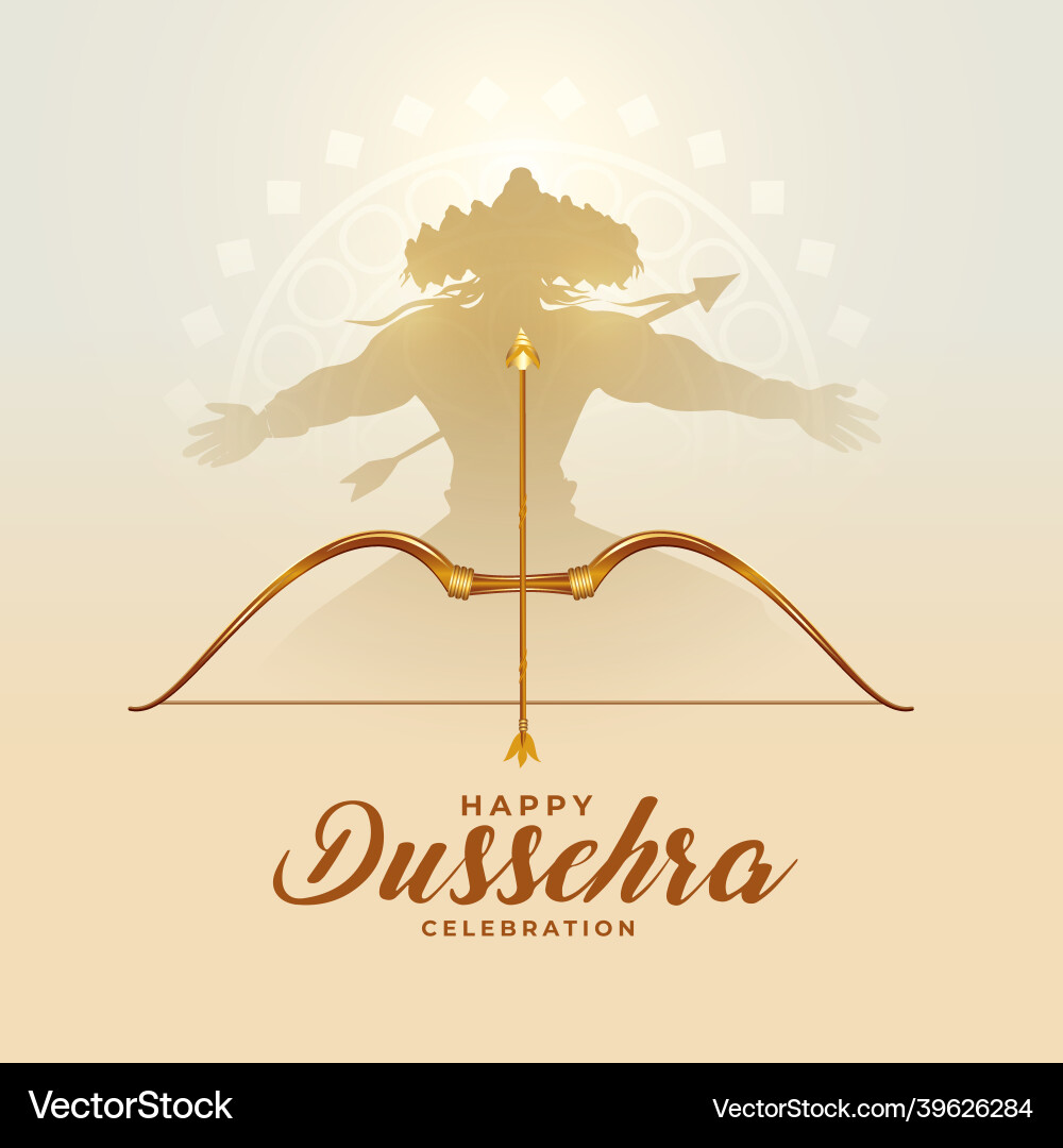 Traditional dussehra festival card with ravan Traditional dussehra festival card with ravan vector image