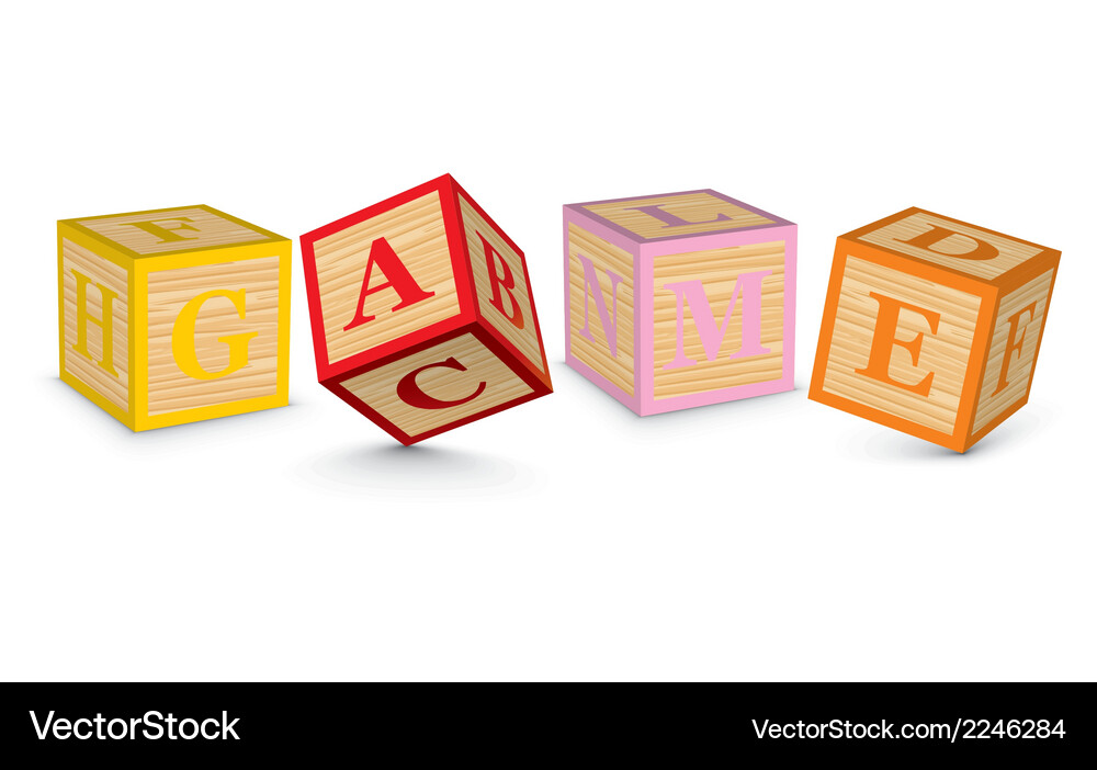 Word game written with alphabet blocks Vector Image