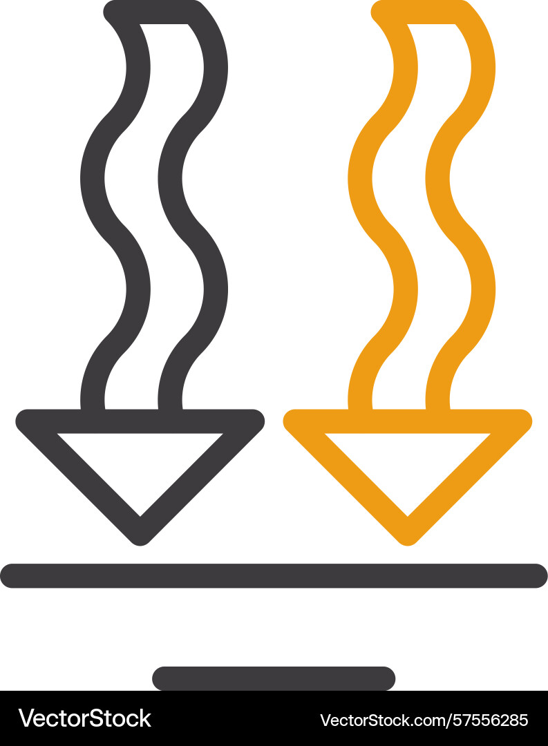 Arrow wave down two color icon Vector Image