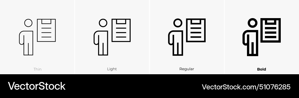 Census icon thin light regular and bold style Vector Image