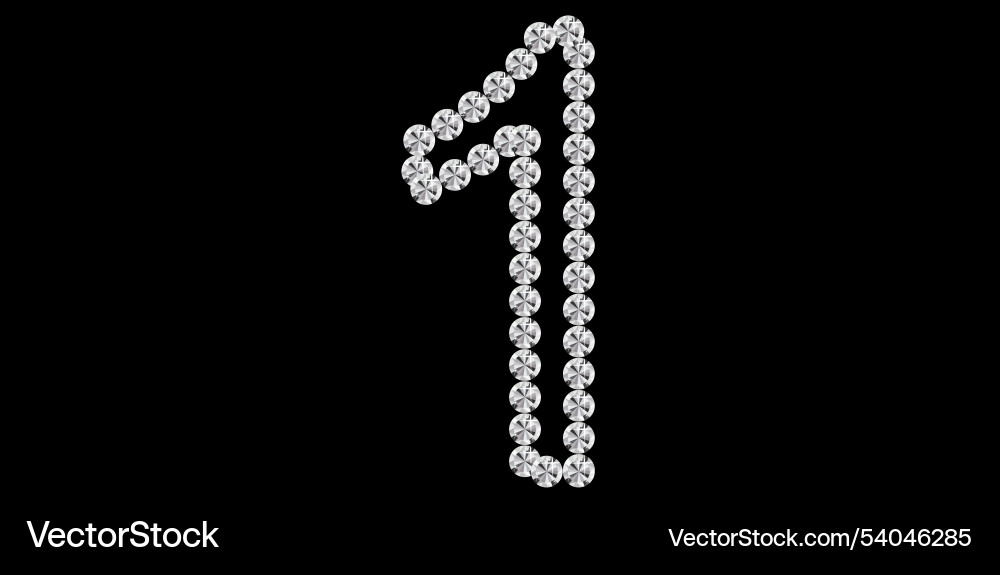 Diamond Rhinestone Number 1 – Royalty-Free Vector | VectorStock