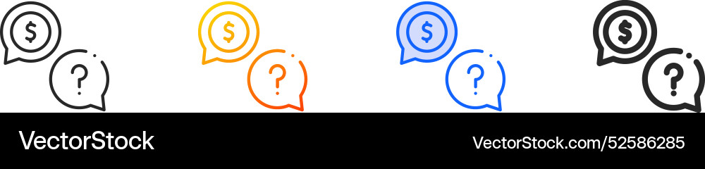 Faq iconthin linear gradient blue stroke and bold Faq iconthin linear gradient blue stroke and bold vector image