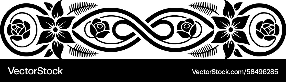 Floral Scroll Border - Elegant Pattern Vector Image
