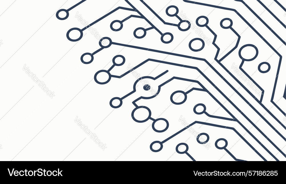 Intricate circuit board pattern outline design vector image