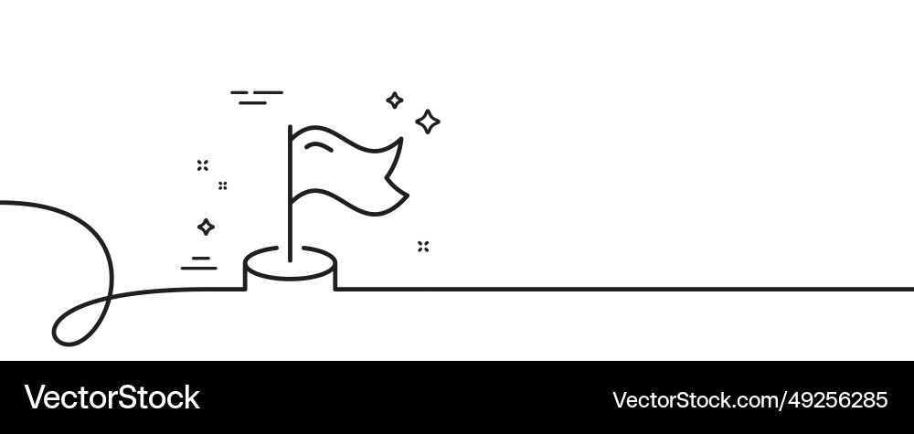 Line Flag Pointer Icon vector image