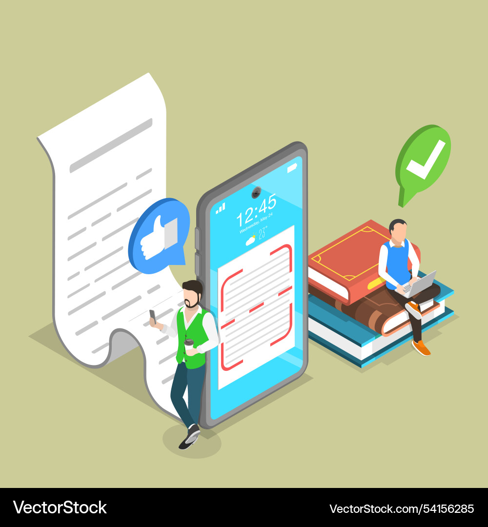 OCR Technology - Text Recognition Vector Image