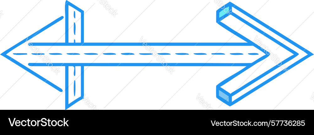 Outline bidirectional arrow for connected systems Vector Image