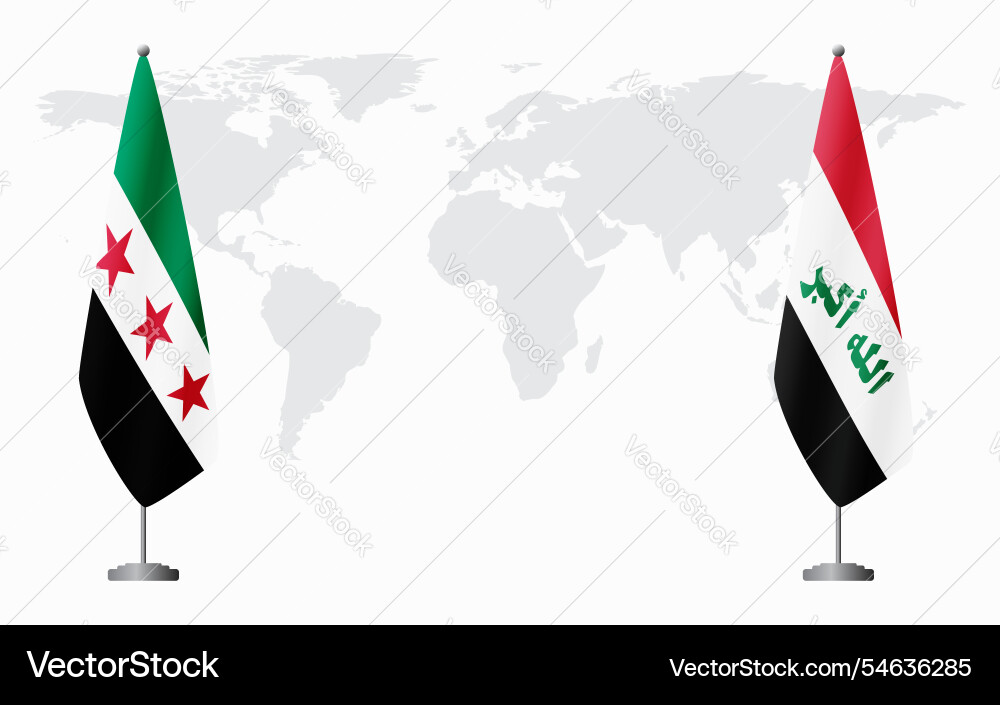 Syrian revolution and iraq flags for official Syrian revolution and iraq flags for official vector image