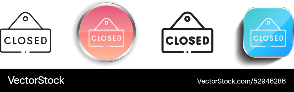 Closed icon thin linear regular and button style vector image