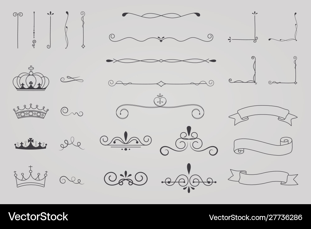 Decorative ornamental frames set Decorative ornamental frames set Vector Image