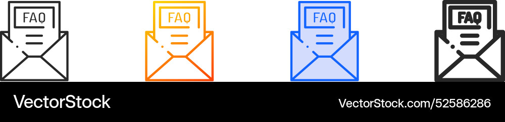 Faq iconthin linear gradient blue stroke and bold Faq iconthin linear gradient blue stroke and bold vector image