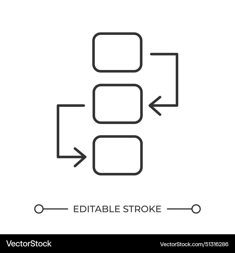 Flowchart linear icon Flowchart linear icon vector image