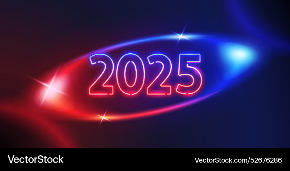 Glowing neon 2025 clip art Royalty Free Vector Image