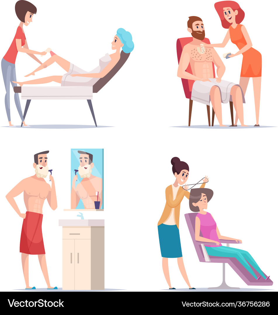 Hair removal woman wax depilation laser epilation Hair removal woman wax depilation laser epilation vector image