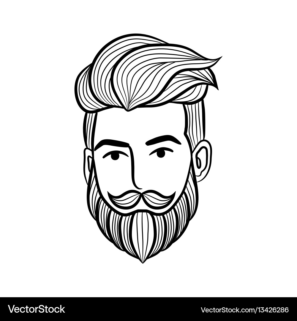 Man with Beard Logo Element vector image