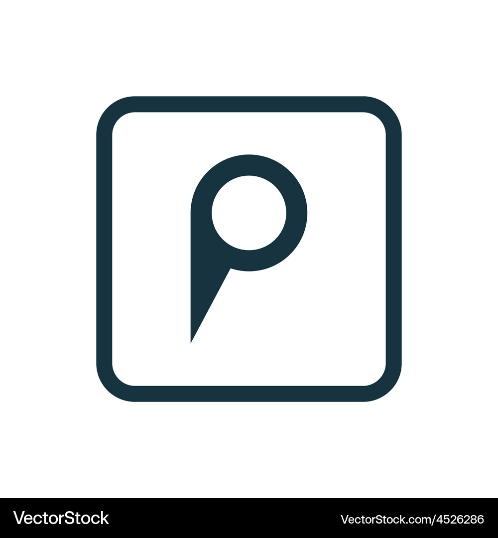 Map pin icon rounded squares button Vector Image