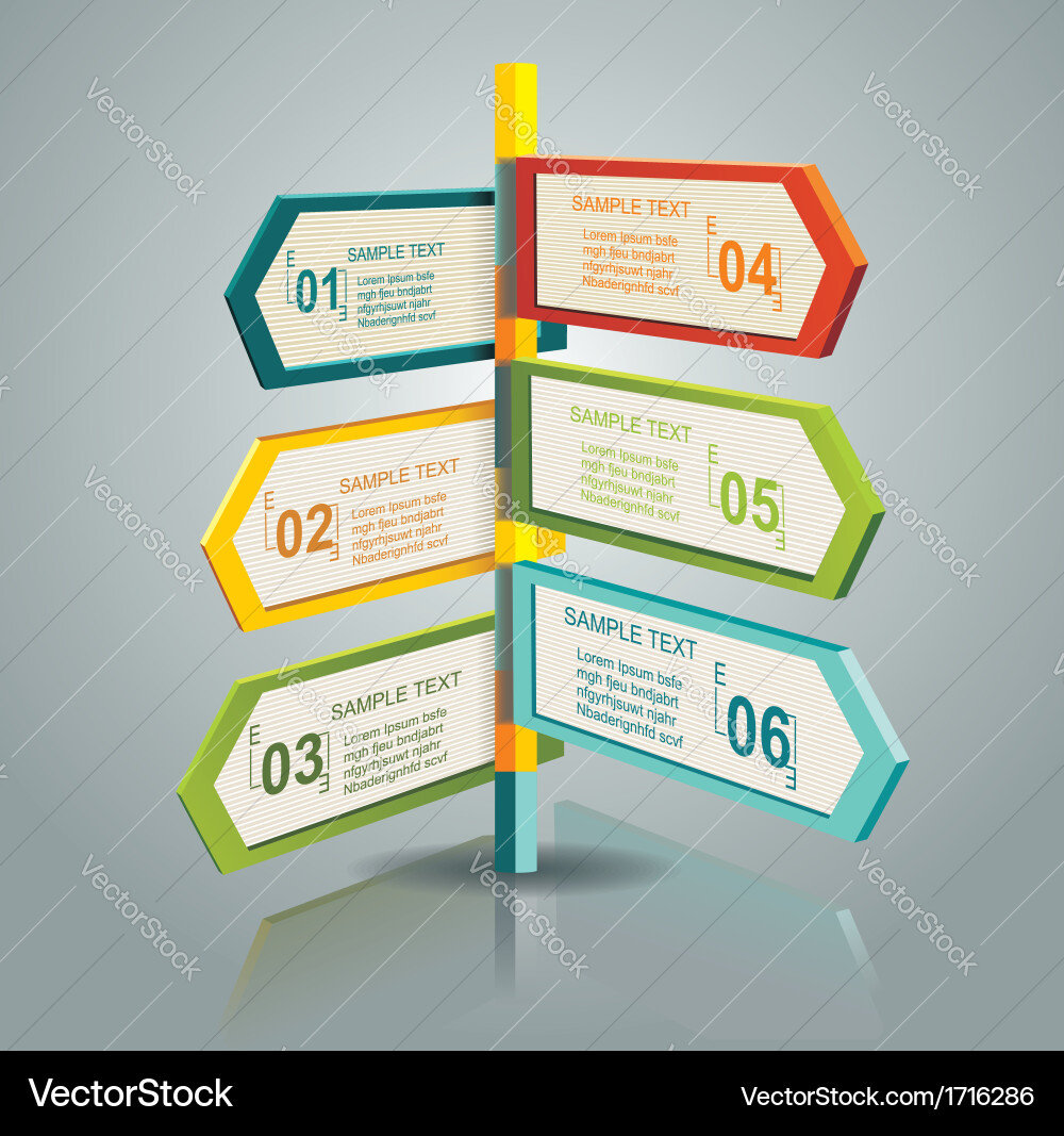 Multidirectional Pointer Sign Template vector image