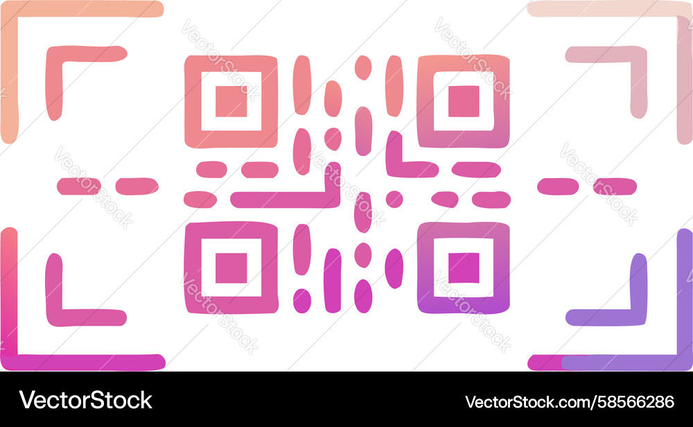 QR Code Scan Target Vector Image
