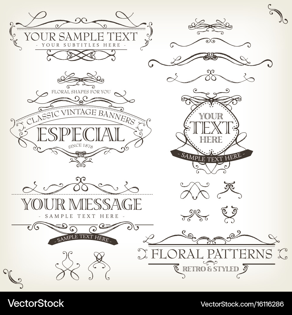 Retro Labels & Vintage Frames Royalty Free Vector Image