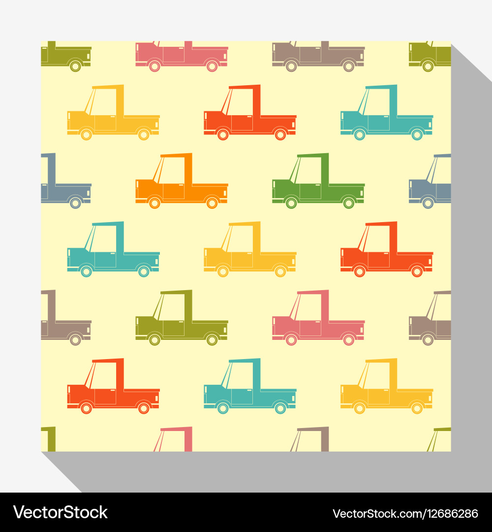 Retro seamless pattern collection with car 4 Vector Image