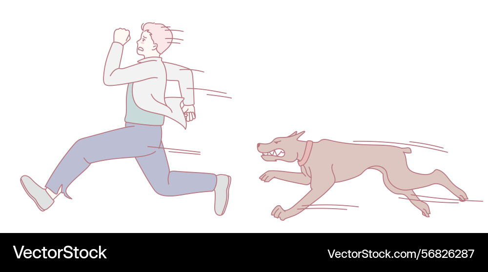A person running frantically from A person running frantically from Vector Image