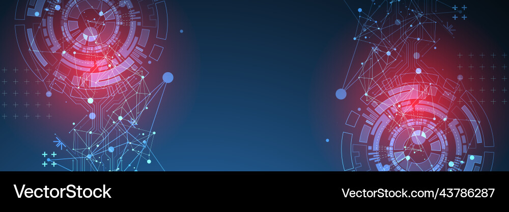 Abstract background with plexus effect scientific vector image
