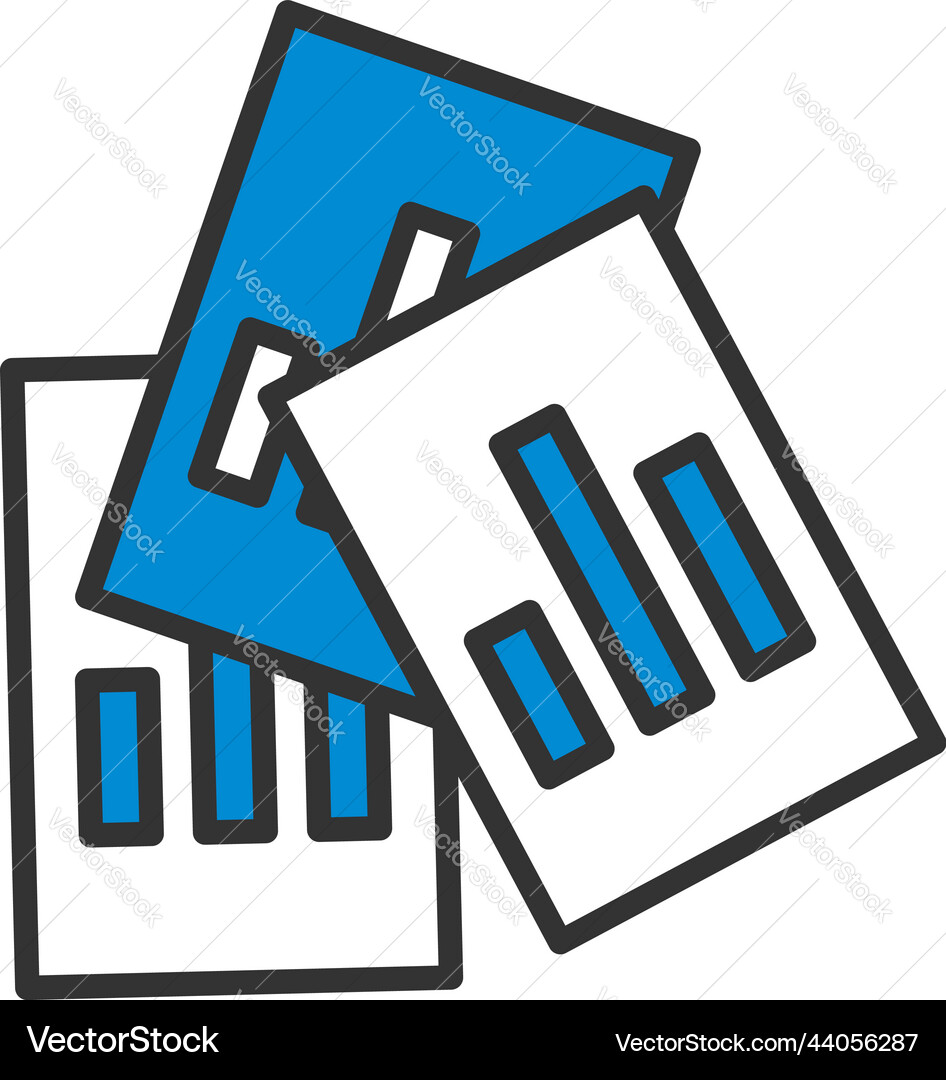 Analytics sheets icon Analytics sheets icon vector image