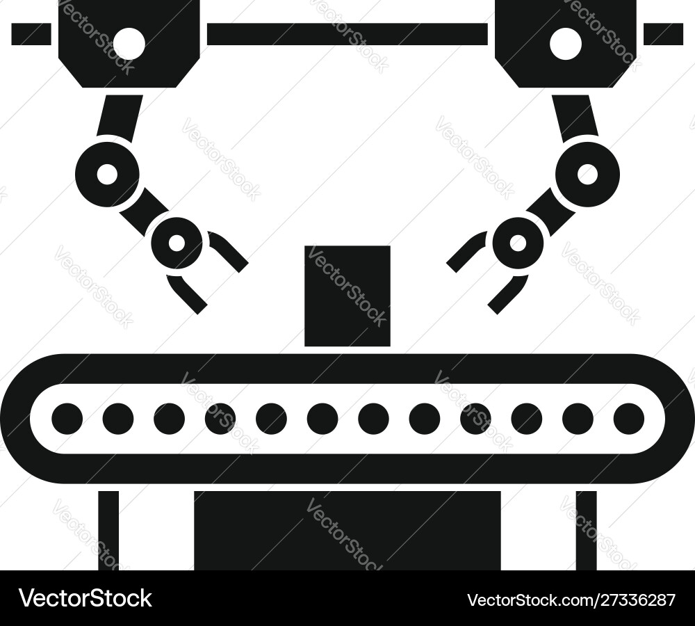 Assembly line robot icon simple style vector image