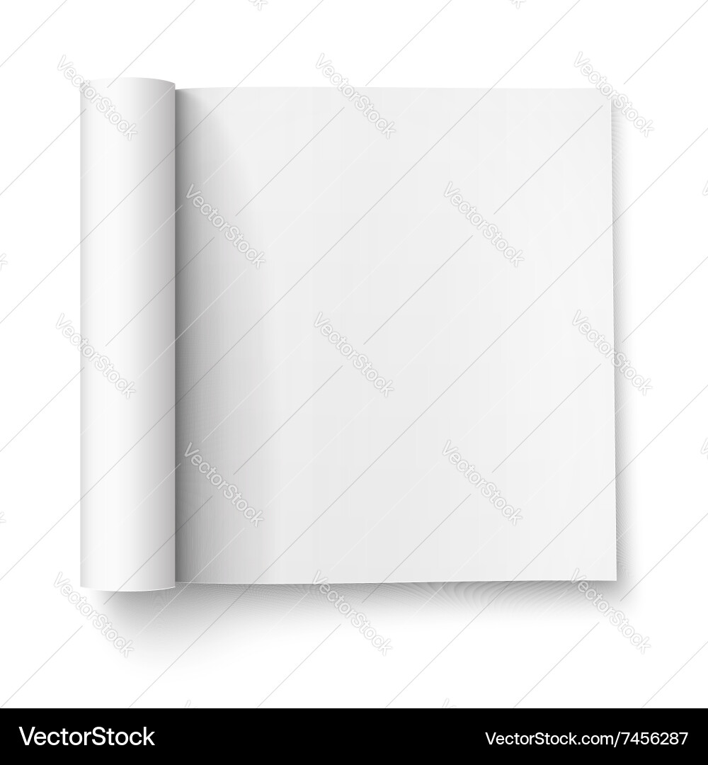 Blank open magazine template square format Vector Image