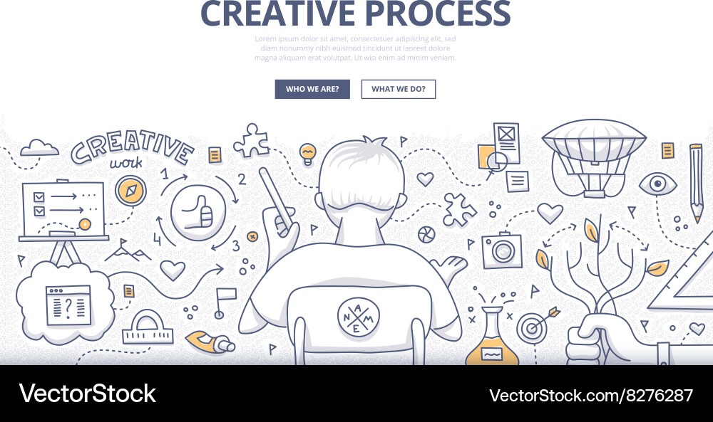Creative Thinking Doodle Set Vector Image