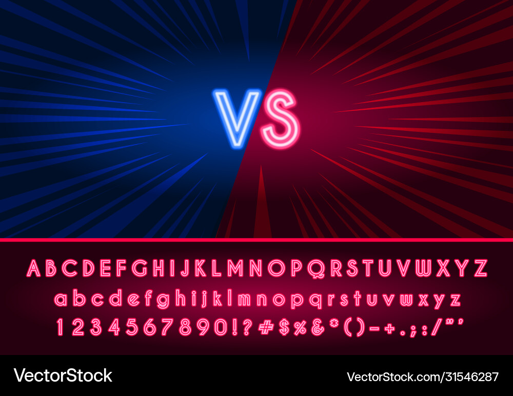 Game versus screen with alphabet type to edit Game versus screen with alphabet type to edit vector image